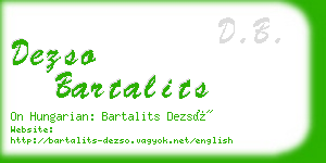 dezso bartalits business card